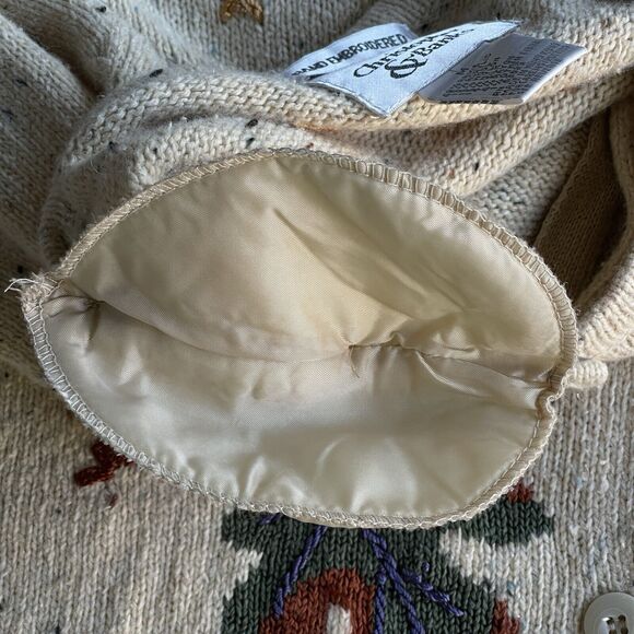 Vintage Christopher & Banks Cardigan Sweater Womens Medium Hand Embroidered Silk - Picture 5 of 10